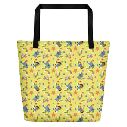 Beach Bag: Akili and Friends Print (Yellow)