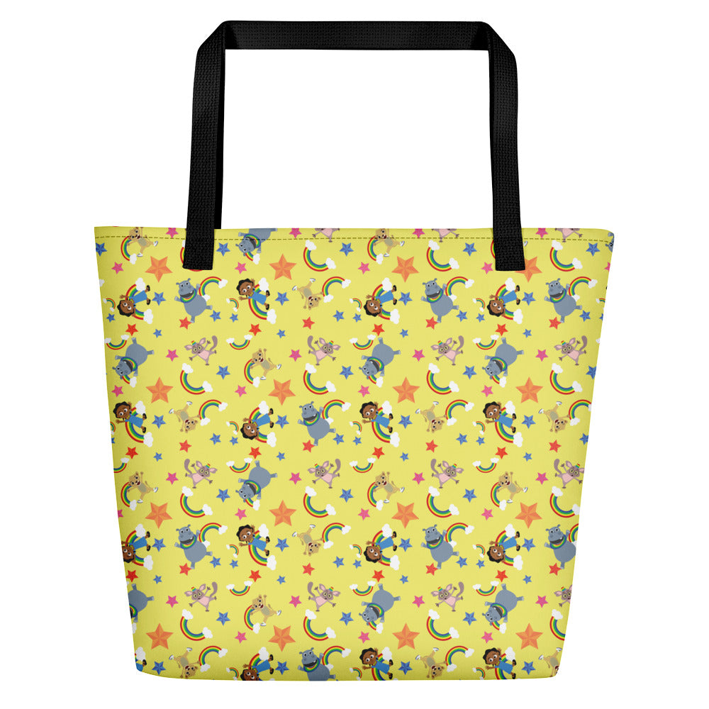 Beach Bag: Akili and Friends Print (Yellow)