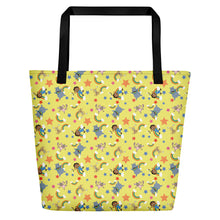 Load image into Gallery viewer, Beach Bag: Akili and Friends Print (Yellow)