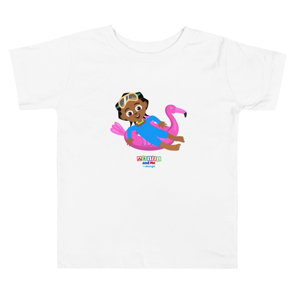 'Akili at the pool' Toddler Short Sleeve Tee