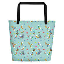 Load image into Gallery viewer, Beach Bag: Akili and Friends Print (Turquiose)
