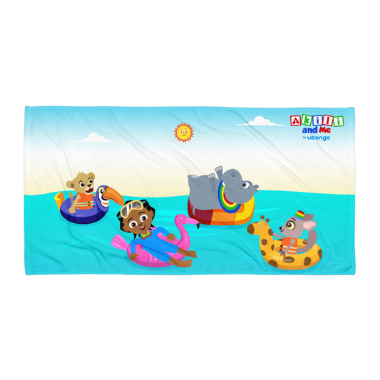 'Akili and friends at sea' Towel