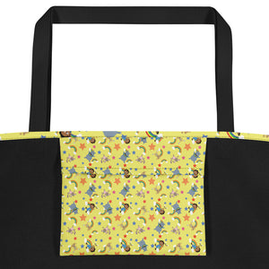 Beach Bag: Akili and Friends Print (Yellow)