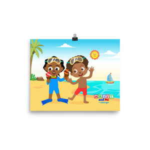 'Akili and Huruma at the beach' Poster